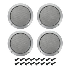 4 Pcs 5inch Black Speaker Grill Mesh Metal Cover Iron Gray ABS Frame