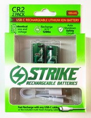 CR2 5046LC Rechargeable Li-Ion Battery Portable with USB cable 3.7V 1000mWh BMS