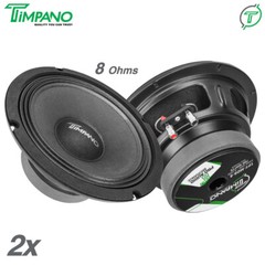 2x Timpano Audio TPT-MD8-8 Pro Audio Midrange Speaker 8 Inch 8 Ohm 1400w Package