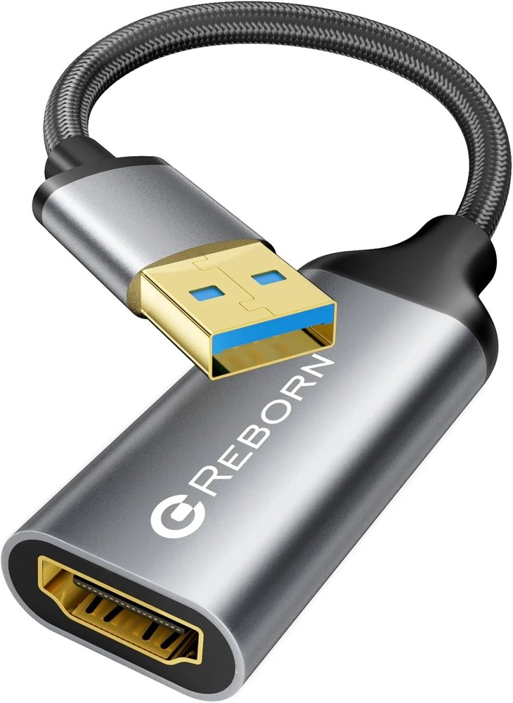 Reborn USB to HDMI Adapter 1080p 60Hz USB 3.0 Male to HDMI Female Converter Card