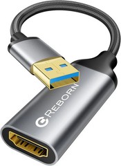 Reborn USB to HDMI Adapter 1080p 60Hz USB 3.0 Male to HDMI Female Converter Card