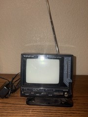 Spartus Portable Mini TV VHF/UHF Black Television with Antenna