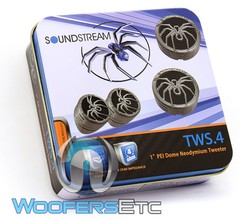 SOUNDSTREAM TWS.4 TANTALUM ALUMINUM 1″ PEI DOME NEODYMIUM TWEETERS 2-WAY MOUNT