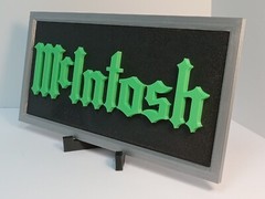 McIntosh Lettering Sign Green on Textured Black – 10.5 x 4.5 MUST SEE