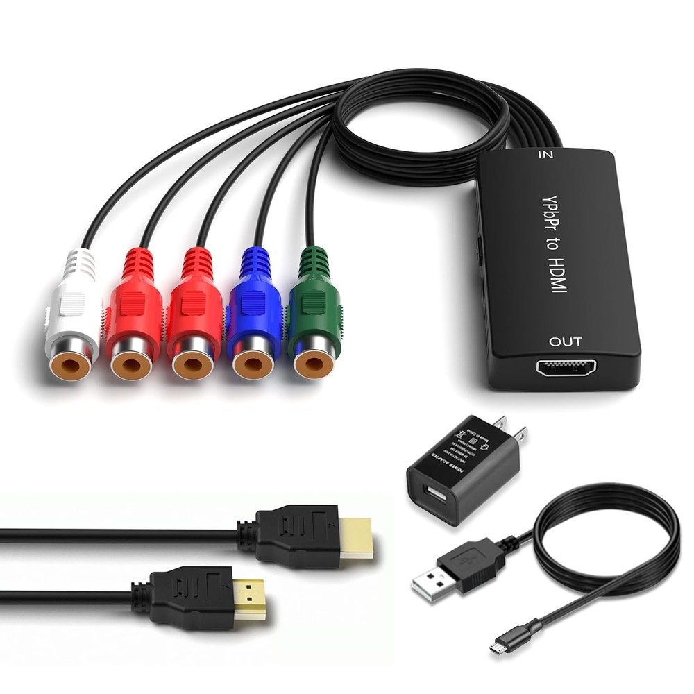 Component to HDMI Converter, YPbPr/RGB+R/L to HDMI Converter Adapter, Support 72