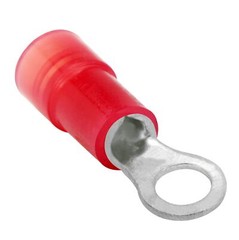 25 Nylon Ring Terminal Connector Red 22-18 GA AWG Gauge #6 Crimp Wire Car Power