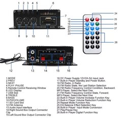 12V/AC 220V Digital Amplifier Bluetooth HIFI Mini Stereo Audio USB FM Home Car