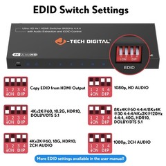 8K HDMI Switch 4 in 1 Out 8K60Hz 4K120Hz 1080P240Hz, HDR HDCP2.3 EDID, Suppor…