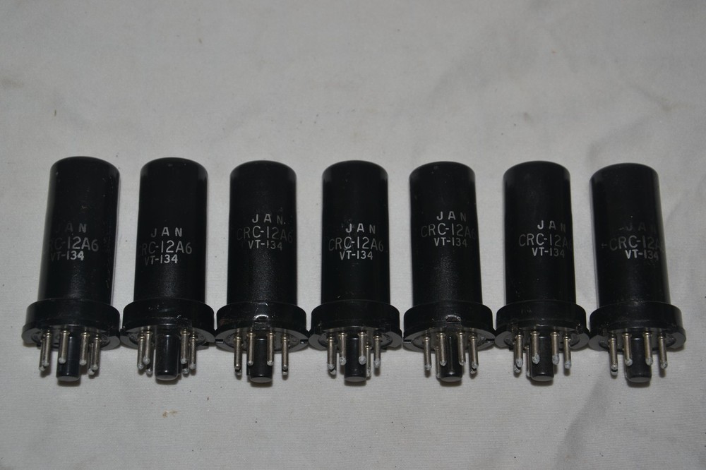 Lot of 7 Strong NOS RCA JAN CRC 12A6/VT-134 Metal Tubes – Made in USA