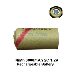 2 PCS Sub C Battery NiMh SC 3.0AH Rechargeable Battery Cell SubC 3000mAh New