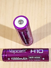 2 VC IMR 14500 Li-Mn 1000mAh HIGH DRAIN Rechargeable Battery 3.7V -BUTTON TOP
