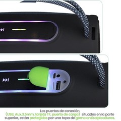 FOL Portable Bluetooth Boombox Speaker, 20W, RGB, 12Hr, USB, AUX, Blue/Black