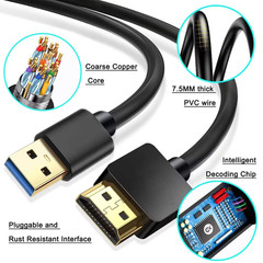 6.6FT USB to HDMI Adapter Cable, USB to HDMI Male 1080P HD Monitor Display Audio