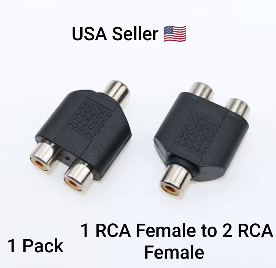Audio Connectors Adapter Plug RCA Splitter AV Audio Converter 1Female to 2Female