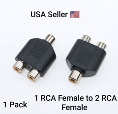 Audio Connectors Adapter Plug RCA Splitter AV Audio Converter 1Female to 2Female