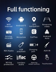 7″ Car Stereo Radio 1DIN Apple CarPlay Head Unit FM BT GPS Camera Wifi BT 4+64GB