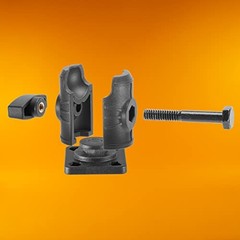 Composite 2.5” Single Socket Arm with Rectangular AMPs Pattern Drill Base for