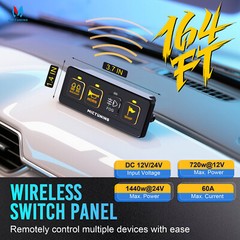 4/6/8 Gang Wireless Switch Panel Circuit Control Box LED Light Bar Truck Offroad
