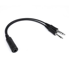 Arrowmax U174 Headset to GA Adapter Durable Molded Connectors to GA Twin-Plug