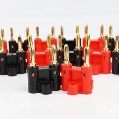 10 Pcs 4mm Gold Plated Dual Banana Plugs Screw Type Speaker Wire Cable Connector