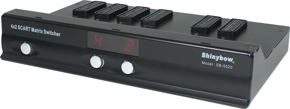 4×2 SCART MATRIX ROUTING SWITCHER Selector Switch w/ AUDIO NEW