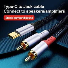 USB C to 2 RCA Audio Cable, Type C to RCA Jack Male Adapter Cord, USB C to 2 …
