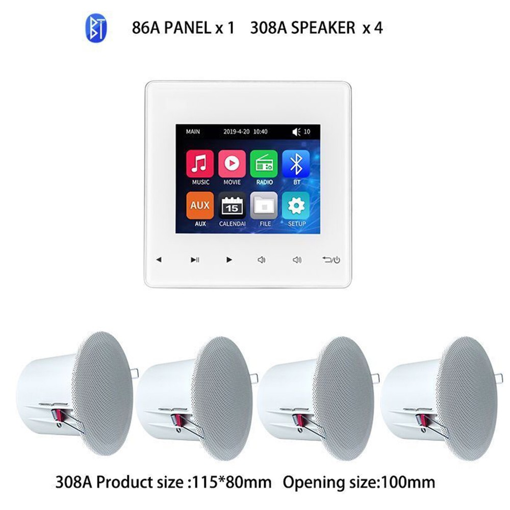 Bluetooth Wall Amplifier Ceiling Speaker Stereo Home Theater Sound System 15W