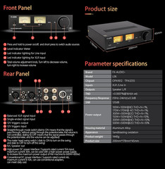 L06 Fully Balanced Power Amplifier with VU Meter – 500W + 500W Dual TPA3255 Hifi