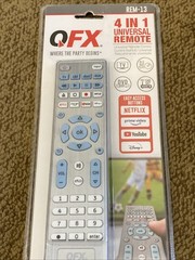 QFX 4 in 1 Universal Remote REM-13 Silver 03/2025 Easy Access Button Free-Ship