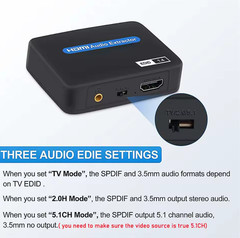 4K HDMI Audio Extractor HDMI Audio Splitter HDMI to toslink+Aux Audio+HDMI Video