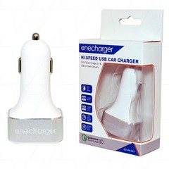 Enecharger QC3-PD-DC2 DC in-car dual USB fast charger 3.0. USB-A and USB-C