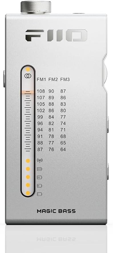 FiiO RR11 Portable FM Radio Receiver w/Analog PVR Tuning, 64MHz-108MHz (Silver)