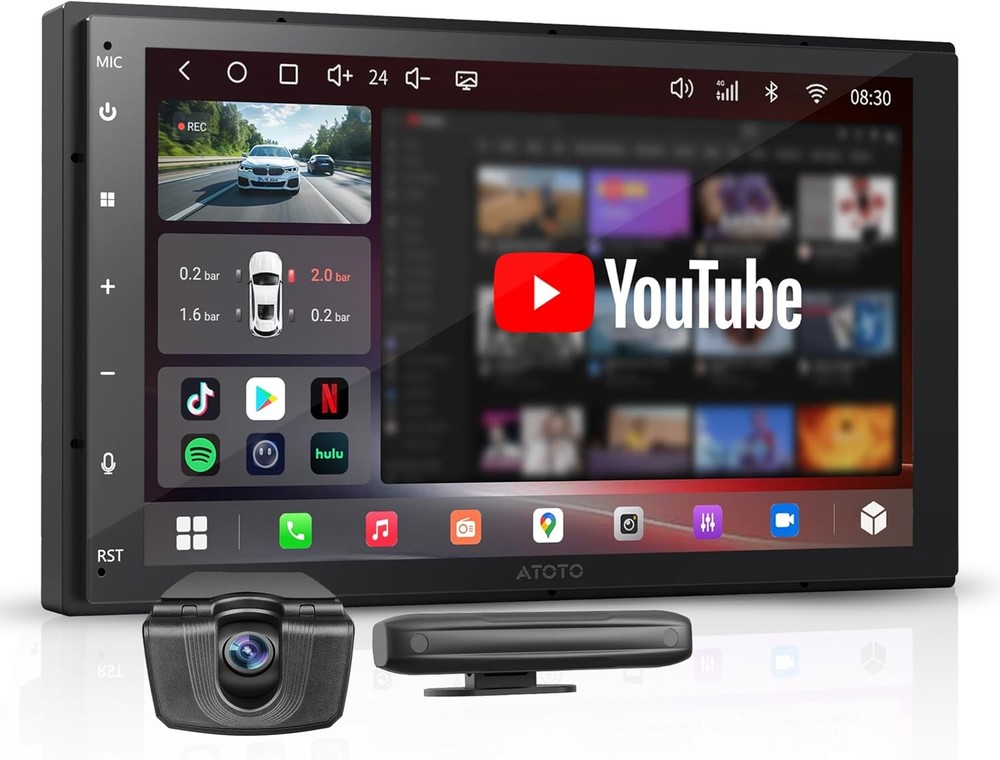 ATOTO AI Android Car Stereo 7” 2DIN Carplay with Front Cam Golden Hour Alert