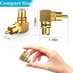 Warmstor 2-Pack RCA Right Angle Adapter 90 Degree RCA Male to Female Adapter …
