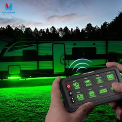 MICTUNING Wireless RGB 8 Gang Switch Panel LED Light Circuit Control Box 12v 24v