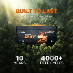 LiTime 36V 100Ah LiFePO4 Lithium Battery For Outboard Trolling Motor-Refurbished