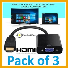 LOT 1-100 HDMI Male to VGA Female Adapter Converter Cable for Video HDTV DVD PC