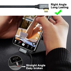 DCHAV 1.5ft 90 Degree USB C Cable 100W 4K Video Output Fast Charging 10Gbps Data
