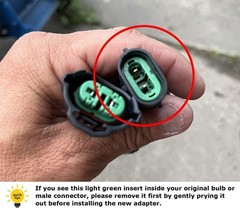 Pair OE-Spec 2-Pin H11/H8 Female End, Fog Light Connector Plugs with Lead Pigtai