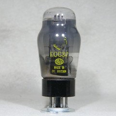 Mullard ECC32 Bottom D-Getter Smoke Glass Black Base Made in England