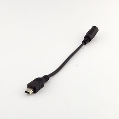 DC Power Mini USB 5 Pin to 5.5mm x 2.1mm Female Jack Adapter Charging Cable 15cm