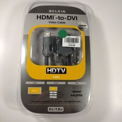 Belkin HDMI-to-DVI Video Cable 6ft | 1080p | HDTV Adapter | New Sealed