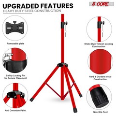 5 Core Speaker Stand Adjustable 31 to 36″ PA DJ Tripod Heavy Duty w 35mm Mount