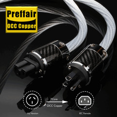 Preffair High Fidelity OCC Copper Conductor Silver Plating Power Cable DIY Plug