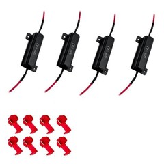 50W 6ohm Load Resistors Led Turn Signal, Led Resistor,Suitable For 4PCS Black