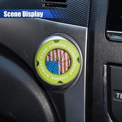 Stylish Car Push Start Button Cover, American Flag Rotary Car Engine Green
