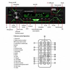 Car Audio Radio Receiver Bluetooth in-Dash FM SD USB MP3 Player