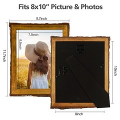 Golden State Art, 8×10 Picture Frame Rustic Brown, Solid Wood 8×10, 1 Pack