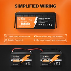 LiTime LiFePO4 12V 200Ah PLUS 200A BMS 2560W Lithium Battery for Off-Grid RV