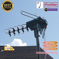 Limited Offer Outdoor TV Antenna Pole Motorized HDTV 4K 360° HDTV Antenna + Pole